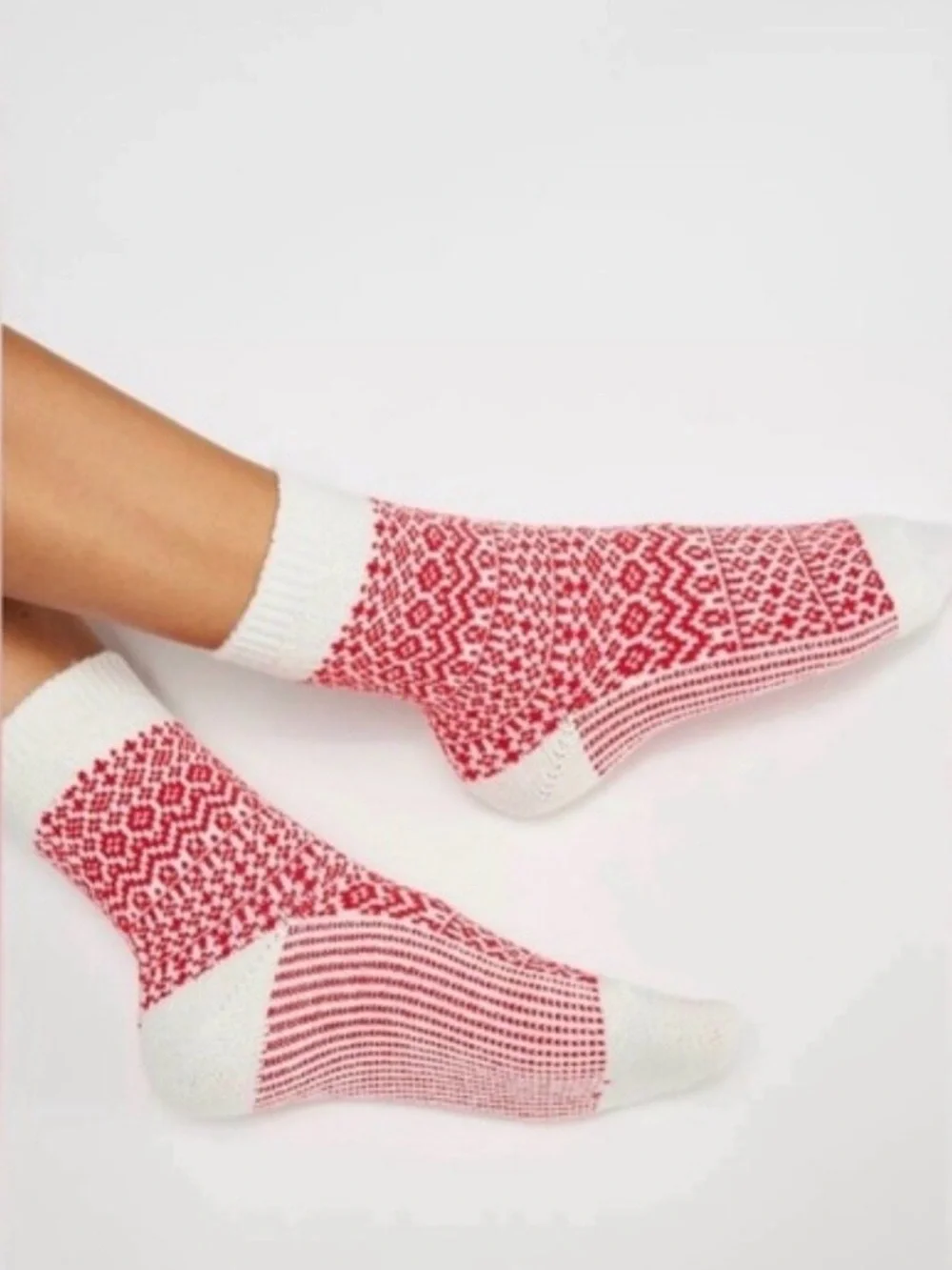 Free People Nordic Heart Knit Crew Sock Set